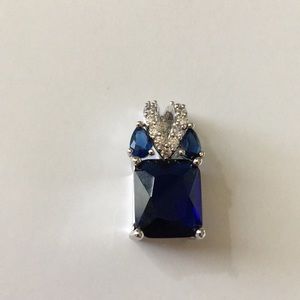 Beautiful Large Sapphire Diamond Pendant